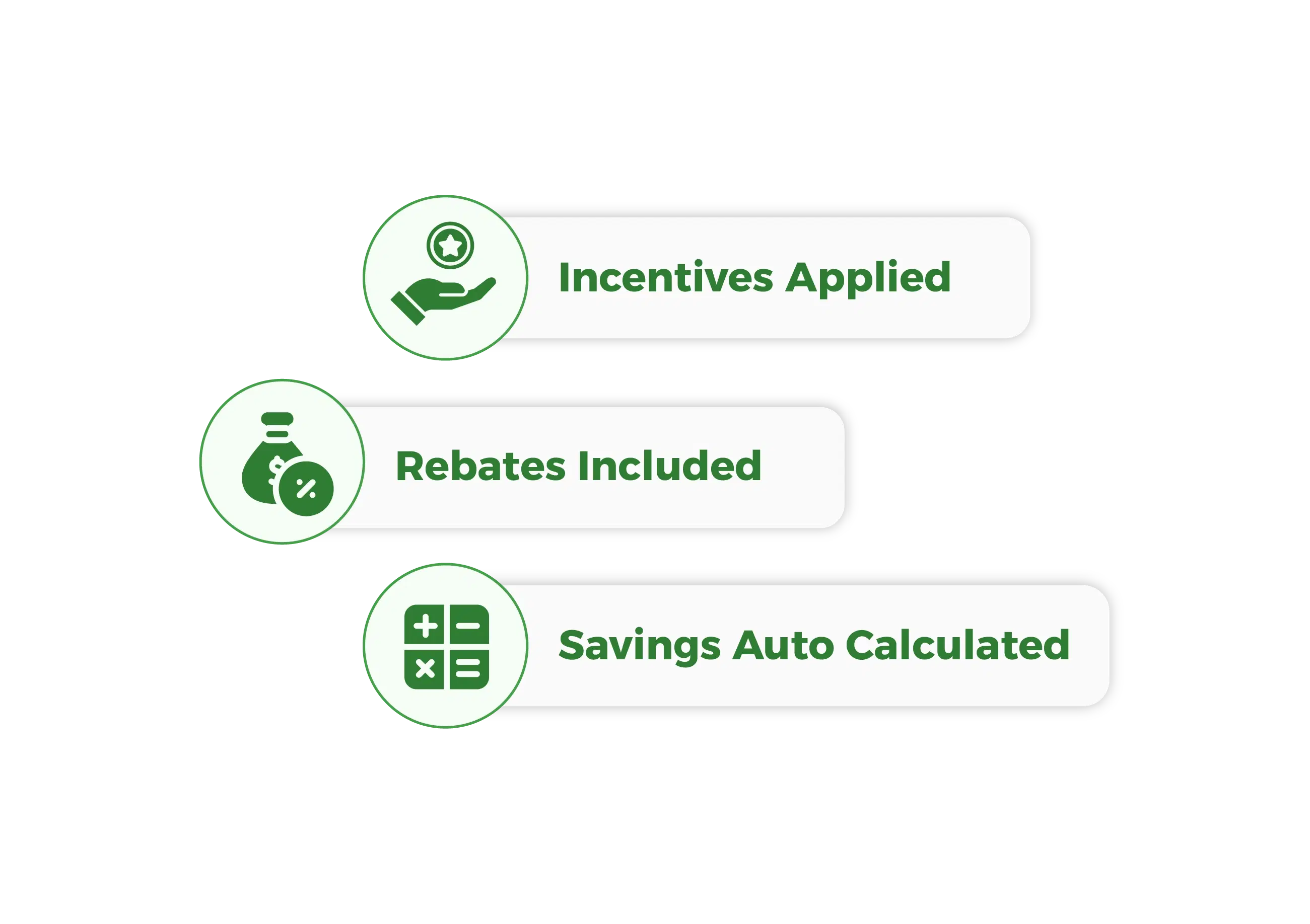 Local incentives and rebates applied automatically