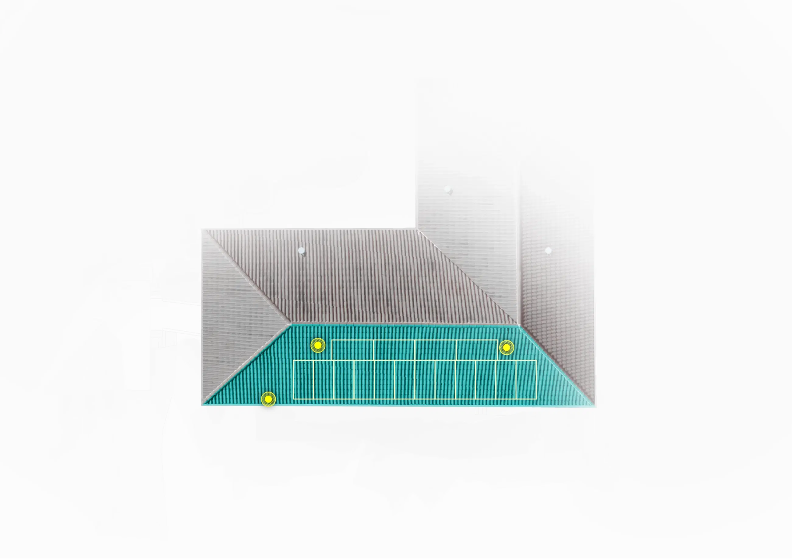 Spot skylights and other roof features automatically